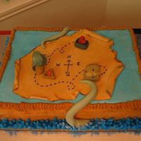 Pirates Of The Caribbean This was for a Pirates of the Caribbean themed party. The treasure map has a symbol from each movie. The sides of the cake are made to look...