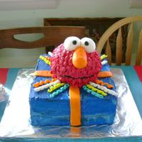 Elmo Head what a disaster cake!!I elmo's body fell apart so I ended up with a head on the cake! not one of my better jobs,but my 2yr old nephew...