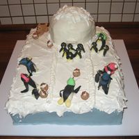 Penguin Bowling I made this cake for a collegues daughters birthdayparty. It's inspired by Karen Davies. The igloo is chocolate mudcakecovered with...