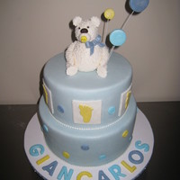 Fluffy Bear Fondant Cake and Bear