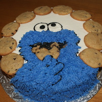 Coookie Monster For Chris Cookie monster cake!