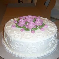 Just A Practice Cake this is just a practice cake. I was working on the scrolls on the sides of the cake for an upcoming wedding cake.