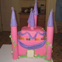 Pink Castle Cake Thanks to all of the great examples on this site, I made my first castle cake using fondant for the first time for my 5 year old's...