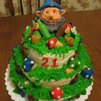 21St Birthday Gnome Cake I made this cake for my daughters 21st birthday.She has a gnome that her and her friends take everywhere with them. They take pictures with...