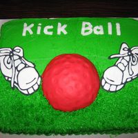 Kick Ball sneakers are color flow, ball is fondant, and cake is buttercream
