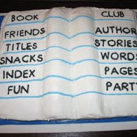 Book Club made this cake for the book club at school. icing is buttercream, book cover ic fondant