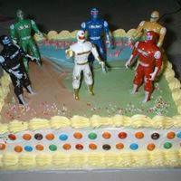 Power Ranger Cake Side view of Power Ranger Cake