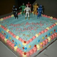 Power Rangers Cake I made this for son's friend. Chocolate Sponge Cake with Buttercream. My son told me the boy likes Power Rangers so I came up with...