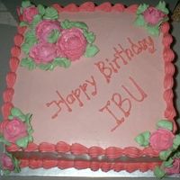 Pink Roses ButterCream with Strawberry Sponge Cake.
