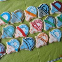 Pacifier Cookies subaru's cream cheese sugar cookie recipe covered in MMF and decorated with food markers.