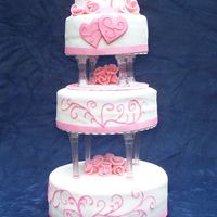 My First Wedding Cake this is the first wedding cake!! it is fondant covered (also a first)