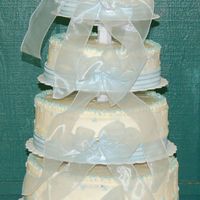 My First Wedding Cake This is my first wedding cake and it happens to be my mothers wedding. top cake is white w/ raspberrys, second is white w/ lemon, third is...