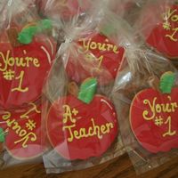 Apple Cookies These cookies were made for techer appriciation week. Sugar cookies iced in royal.