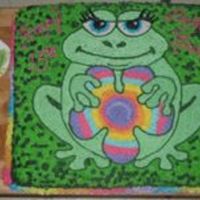 Step-Daughter's 13Th Birthday Cake My step-daughter loves frogs and this was a fun one to do. The multi-colored border was created by using all the colors from in the flower...