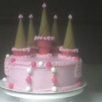 Castle Cake This is a cake that I did for my daughter. She was looking through my Cake Decorating book and spotted the castle. This is a White Almond...