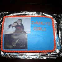 Daddy's Girls I made this cake for my hubby the pic is of two lil girls and our soon to be third lil girl.