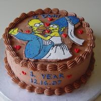 I Do'h The Simpson's again, one my DH's favorite things, so it seemed natural for our first anniversary cake. The image was taken from...