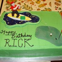 Golf Vs Surfing My first sheetcake! Well, 1/2. Friend wanted a golf AND surfing theme for her husband's 50th. WASC with strawberry filling. Fondant,...