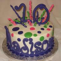 Madison's Cake Buttercream icing with fondant accents.