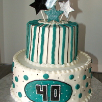 40Th Birthday Male This cake is iced in BC and the stars are made from gum paste.