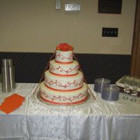 First_Wedding_Cake.jpg This is my first tiered/wedding cake I've done. It was a gift to my brother and sister in law. I had no idea the time (and oven space...