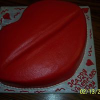 Red Lips Did this for a friends fiance' Cut it out from a square cake.