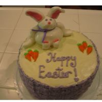 Delicious Carrot Cake! Cream cheese frosting with a layer of French Buttercream. Bunny made out of Fondant. This turned out soooo delicious!!!