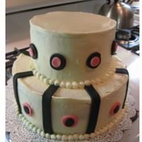 Cake4-28-06_006.jpg I used french buttercream frosting and fondant decorations. Tiered with no dowels.