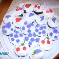 Cupcakes These cupcakes were made for class... I only liked how the grapes turned out... Ignore the stars- I got mad in class and just started...
