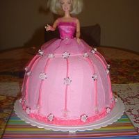 Barbie Cake Hello there! This is a chocolate cake with buttercream frosting. If I can recall what pans I used for the body-It was made with two 8in...