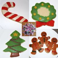 Christmas Cookies NFSC painted with Toba's Glace and adorned with colored sugars. I went a little crazy this year and made more than eight dozen!