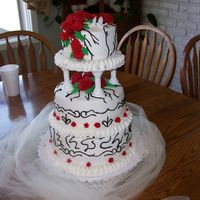 Bridal Shower Cake I had fun making this cake for my nephew's fiancee bridal shower. I wanted to make it like a regular wedding cake because I haven'...