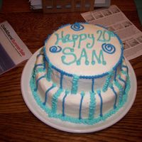 First Decorated Cake! This is the first cake I've ever decorated, it's not perfect, but I was really happy with it :) All buttercream, and the...