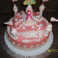 Princess Castle Princess castle cake made with buttercream and fondant accents.