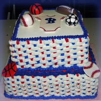 Sports Themed Baby Shower This cake was for a sports themed baby shower. Had nothing to go on except the colors blue and red, and since I have had bad experiences...