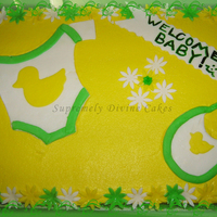 Fondant Onesie And Bib Yellow and green themed baby shower. I might have over done it with the yellow and green just a little, but I think it was cute anyway....