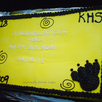 Graduation/birthday Cake Very simple, very, very, very last minute cake for a birthday/graduation party. I didn't have the time to make it look any better,...