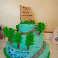 Moving To Alaska I made this cake for my husbands reenlistment party. He/we signed up to move from Kentucky to Alaska.