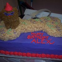 Party Dog This was for a girl's birthday party who wanted a party dog. The bone is rice crispy and the dog is cupcake with frosting. Not the...