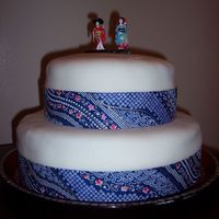 Geisha Cake This was for a Geisha Party. The cake was covered in Fondant. The border was washi paper that I buy here in Japan.