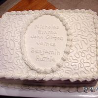 Baptism Cake 6 of my nieces, nephews and cousins were baptized at the same time. I made these 2 cakes for them.