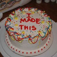 Class 1 Cake Here she is. My Daughters gave this class to me as a gift. I didn't make the frosting or cake but i did decorate it.