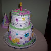 Butterflies For Olivia 1 year old birthday cake. Top cake is 6" smash cake : )