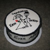 Engagement Cake Made for engagement party. Buttercream w/ decor in royal icing.