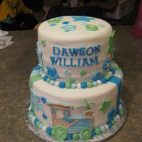 Dawsons Baby Shower This was for my cousins baby shower. Dawson was born 16 weeks early but doing very well and will love all the pictures of his yummy cake....