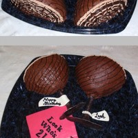 Chocotini Chocolate cake with chocolate buttercream. Baked in the Wilton Wonder mold and then cut in half.