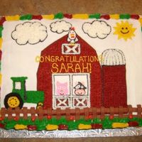 Farm Themed Shower Cake My sister-in-law is doing her nursery in a farm theme so I did a farm themed cake her for shower. It turned out pretty good!