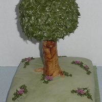 Tree Cake The base cake and trunk are in covered in MMF and the tree top is BC.