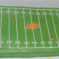 Osu Football Field This is the OSU football field, to scale. The cake is 18"x10". This was my first time working with chocolate, the words in the...