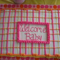 Baby Shower Cake All Buttercream, white cake. My lines are not straight!! Any tips on how to make them straight??